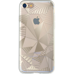 Coque semi-rigide transparente triangles dorés pour iPhone SE (2020)/8/7