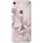 Coque semi-rigide transparente triangles rose doré pour iPhone SE (2020)/8/7