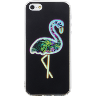 Coque rigide souple holographique Flamingo pour iPhone 5/5S/SE