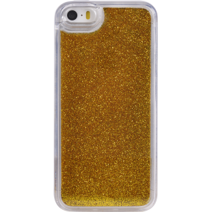 Coque rigide liquide avec paillettes dorées pour iPhone 5/5S/SE