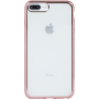Coque souple transparente métal rose pour iPhone 6 Plus/6S Plus/7 Plus/8 Plus