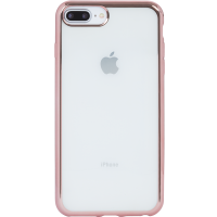 Coque souple transparente métal rose pour iPhone 6 Plus/6S Plus/7 Plus/8 Plus