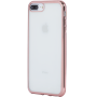 Coque souple transparente métal rose pour iPhone 6 Plus/6S Plus/7 Plus/8 Plus