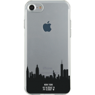 Coque semi-rigide transparente monuments new-yorkais pour iPhone SE (2020)/8/7