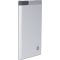 Batterie de secours argentée 5000 mAh avec câble micro USB et adaptateur USB C