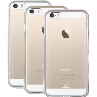 3X bumpers Colorblock rose, doré et blanc pour iPhone 5/5S/SE