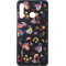 Coque semi-rigide noire florale Huawei pour P30 Lite