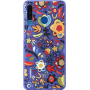 Coque semi-rigide bleue florale Huawei pour P30 Lite
