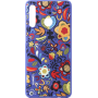 Coque semi-rigide bleue florale Huawei pour P30 Lite