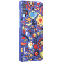 Coque semi-rigide bleue florale Huawei pour P30 Lite