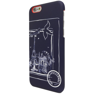 Coque semi-rigide motif foulard Ines de la Fressange bleue pour iPhone 6/6S