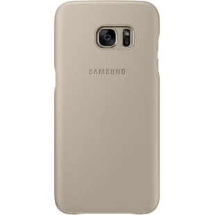 Coque rigide en cuir beige Samsung EF-VG935LU pour Galaxy S7 Edge G935