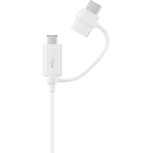 Câble USB/micro USB avec adaptateur USB C blanc