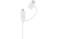 Câble USB/micro USB avec adaptateur USB C blanc