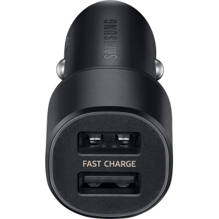 Base de chargeur allume-cigare noire Samsung avec 2 ports USB