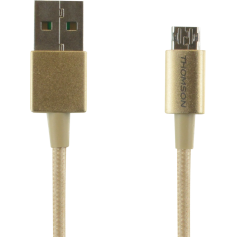Câble USB/ micro USB réversible Thomson doré