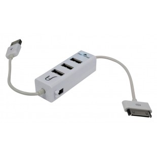 Hub USB 2.0 blanc 3 prts + iPhone Chargeur (15433)