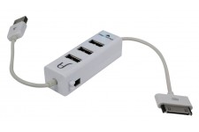 Hub USB 2.0 blanc 3 prts + iPhone Chargeur (15433)
