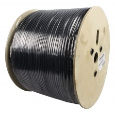 Câble coaxial à double blindage sur bobine de 500m noir