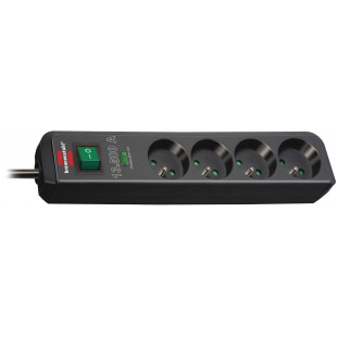 tension Prise Eco-Line 4-way black 1.5 m H05VV-F 3G1,5 + surge protection