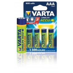 Batteries NiMH AAA/LR03 1.2 V 800 mAh R2U 4-blister