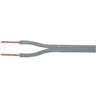 Cable haut parleur gris, 2 x 1.50 mm², longueur 100 m