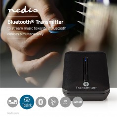 Émetteur Audio sans Fil | Bluetooth® | Jusqu'à 2 Écouteurs | Noir