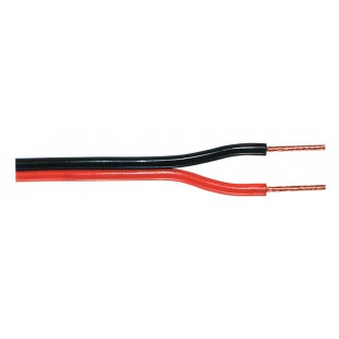 Fort Haut parleur câble 2 x 0,75 mm² sur bobine 100 m noir / rouge