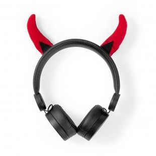 Casque filaire | Câble rond de 1,2 m | Oreillette | Oreilles magnétiques amovibles | Danny Devil | Noir