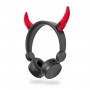 Casque filaire | Câble rond de 1,2 m | Oreillette | Oreilles magnétiques amovibles | Danny Devil | Noir