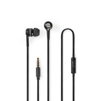 Écouteurs Filaires | Câble Rond de 1,2 m | Intra-Auriculaires | Microphone Intégré | Noir