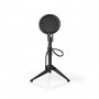 Trépied de Table pour Microphone | Hauteur Réglable | Bonnette | 2 Supports Inclus | Noir