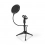 Trépied de Table pour Microphone | Hauteur Réglable | Bonnette | 2 Supports Inclus | Noir