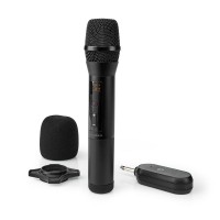 Microphone Sans Fil | 20 Canaux | 1 Microphone | 10 heures d'autonomie | Récepteur | Noir
