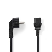 Câble d'alimentation 3 x 1,5 mm² | Schuko Mâle Coudé - CEI-320-C13 | 2,0 m | Noir