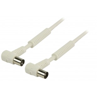 Câble antenne coaxial 120 dB coudé Coax Mâle (IEC) - Coax Femelle (IEC) 25.0 m Blanc