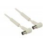 Câble antenne coaxial 120 dB coudé Coax Mâle (IEC) - Coax Femelle (IEC) 25.0 m Blanc
