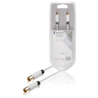 Câble antenne coaxial 90 dB Coax Mâle (IEC) - Coax Mâle (IEC) 1.00 m Blanc