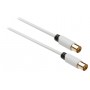 Câble antenne coaxial 90 dB Coax Mâle (IEC) - Coax Mâle (IEC) 1.00 m Blanc