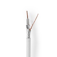 Câble Coaxial | Compatible 4G/LTE | 10,0 m | Mini-Bobine | Blanc