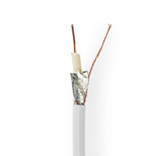 Câble Coaxial | RG6T | 50,0 m | Boîte-Cadeau | Blanc