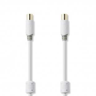 Câble coaxial 100 dB | CEI (Coaxial) Mâle - CEI (Coaxial) Mâle | 5,0 m | Blanc