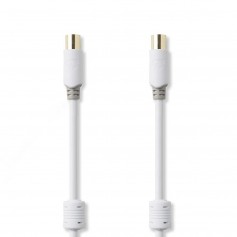Câble coaxial 100 dB | CEI (Coaxial) Mâle - CEI (Coaxial) Mâle | 5,0 m | Blanc