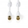 Câble Coaxial 100 dB | CEI (Coaxial) Mâle | CEI (Coaxial) Femelle | 1,0 m | Blanc