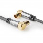 Câble Coaxial 100 dB | CEI (Coaxial) Mâle vers CEI (Coaxial) Femelle | Gris Métal | Câble Tressé