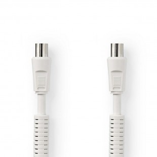 Câble Coaxial 120 dB | CEI (Coaxial) Mâle - CEI (Coaxial) Femelle | 1,0 m | Blanc