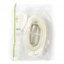 Câble Coaxial 120 dB | CEI (coaxial) Mâle Coudé - CEI (Coaxial) Femelle Coudé | 20 m | Blanc