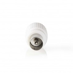 Lot de 2 : Connecteur CEI (Coaxial) | Mâle + Femelle - Droit | 2 pièces | Blanc