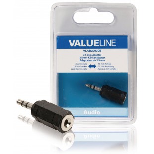 Adaptateur Jack stereo 3,5 mm mâle - 2,5 mm femelle Noir