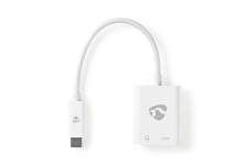 Adaptateur USB-C | USB-C Mâle - 3,5 mm Femelle + USB-C Femelle | 0,15 m | Blanc